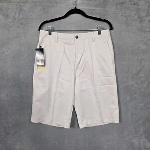 Adidas Mens Climalite Golf Shorts Mens 30x11 Tech FF beige khaki NWT